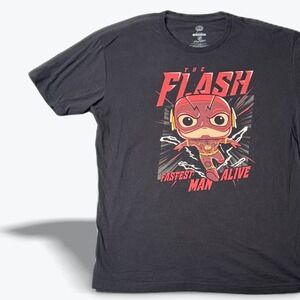 The Flash Funko Pop T Shirt Mens XL Gray Fastest Man Alive DC Comics Graphic Tee
